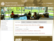 Tablet Screenshot of library.bryant.edu